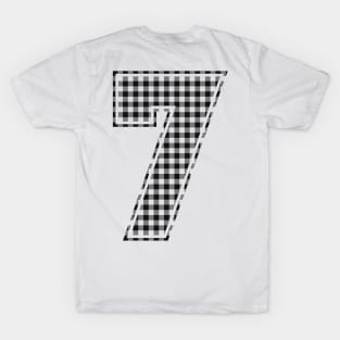 Plaid Number - 7 - Dark T-Shirt